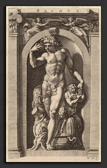 Hendrik Goltzius after Polidoro da Caravaggio (Dutch, 1558 - 1617), Bacchus, probably 1592, engraving