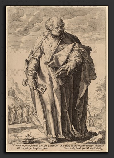 Attributed to Jacques de Gheyn II, after Hendrik Goltzius (Dutch, 1565 - 1629), Saint Peter, 1589, engraving on laid paper