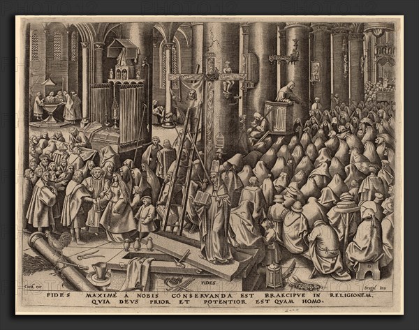 Attributed to Philip Galle after Pieter Bruegel the Elder (Flemish, 1537 - 1612), Faith, published 1559, engraving