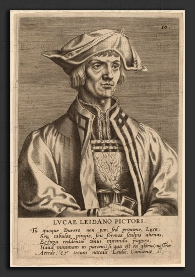 Hieronymus Wierix (Flemish, c. 1553 - 1619), Lucas van Leyden, engraving on laid paper