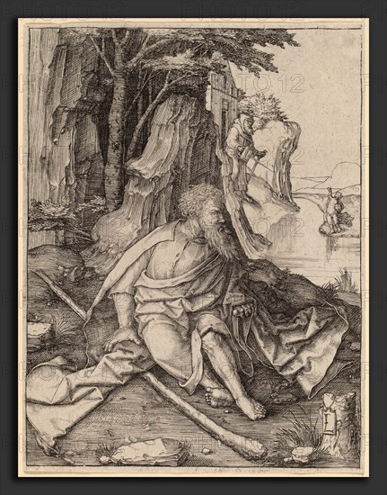 Lucas van Leyden (Netherlandish, 1489-1494 - 1533), Saint Christopher at the Border of a River, c. 1505-1506, engraving