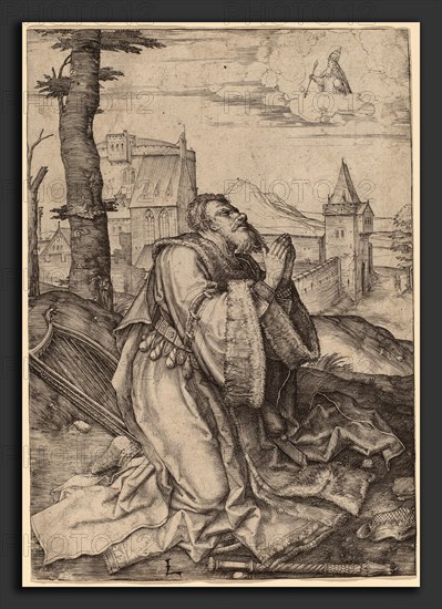 Lucas van Leyden (Netherlandish, 1489-1494 - 1533), David Praying, c. 1508, engraving