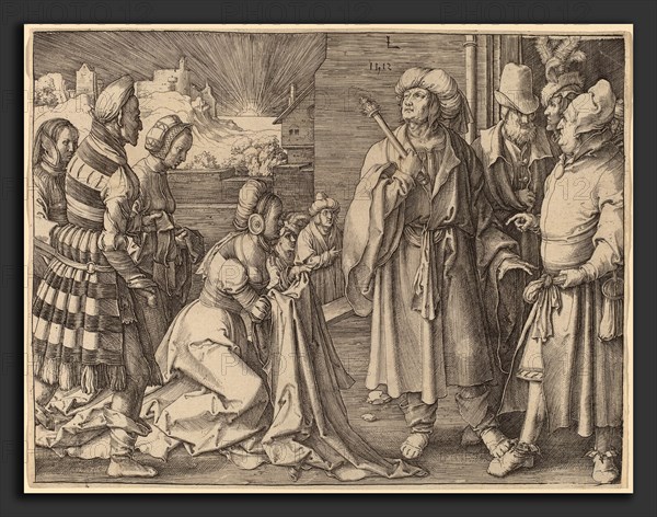 Lucas van Leyden (Netherlandish, 1489-1494 - 1533), Potiphar's Wife Accusing Joseph, 1512, engraving