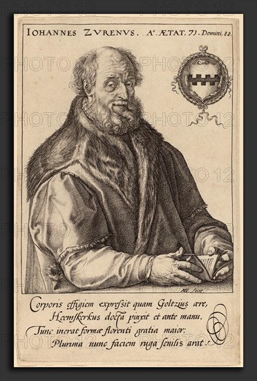 Hendrik Goltzius after Maerten van Heemskerck (Dutch, 1558 - 1617), Johannes Zurenus (Jan van Suren), 1590, engraving