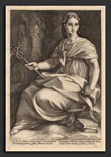 Hendrik Goltzius (Dutch, 1558 - 1617), Polyhymnia, probably 1592, engraving