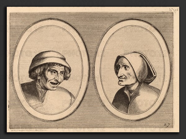 Johannes and Lucas van Doetechum after Pieter Bruegel the Elder (Dutch, died 1605), "Keesje Licht-hart" and "Verblinde Swaen", c. 1564-1565, etching
