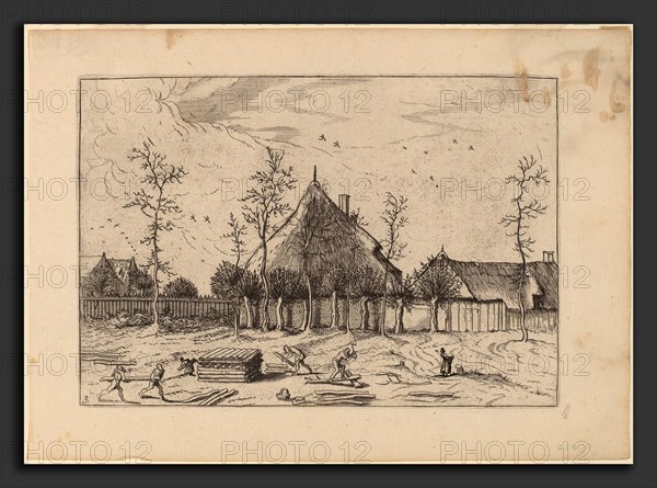 Johannes and Lucas van Doetechum after Master of the Small Landscapes (Dutch, active 1554-1572; died before 1589), Farm, published in or before 1676, etching retouched with engraving