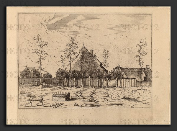 Johannes and Lucas van Doetechum after Master of the Small Landscapes (Dutch, died 1605), Farm, published 1559-1661, etching retouched with engraving
