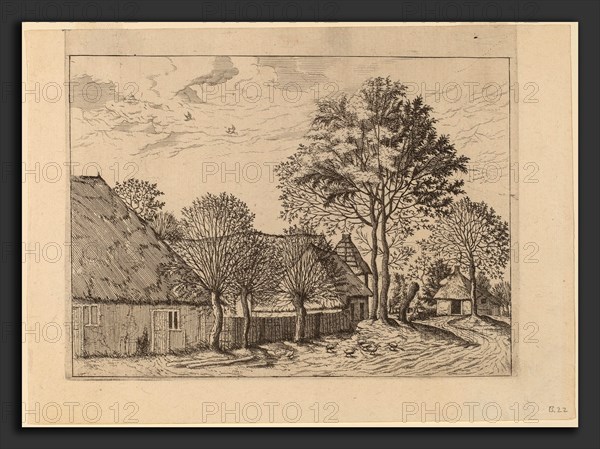 Johannes and Lucas van Doetechum after Master of the Small Landscapes (Dutch, active 1554-1572; died before 1589), Farms, published 1559-1561, etching retouched with engraving