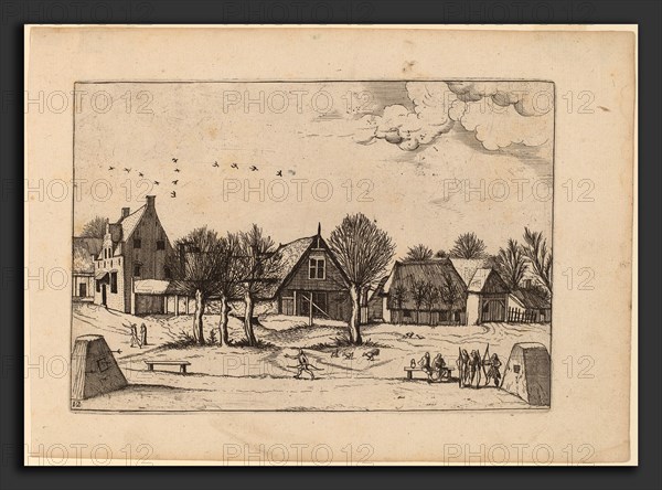 Johannes van Doetechum, the Elder and Lucas van Doetechum after Master of the Small Landscapes (Dutch, active 1554-1572; died before 1589), Country Village, published in or before 1676, etching retouched with engraving