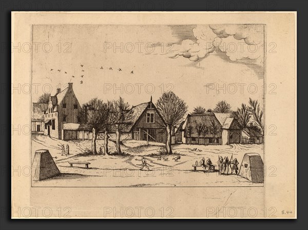 Johannes van Doetechum, the Elder and Lucas van Doetechum after Master of the Small Landscapes (Dutch, active 1554-1572; died before 1589), Country Village, published 1559-1561, etching retouched with engraving