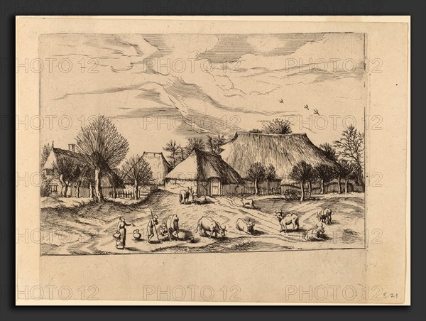 Johannes and Lucas van Doetechum after Master of the Small Landscapes (Dutch, died 1605), Farms, published 1559-1561, etching retouched with engraving