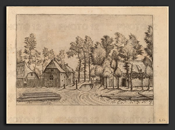 Johannes van Doetechum, the Elder and Lucas van Doetechum after Master of the Small Landscapes (Dutch, active 1554-1572; died before 1589), Village Street, published 1559-1561, etching retouched with engraving