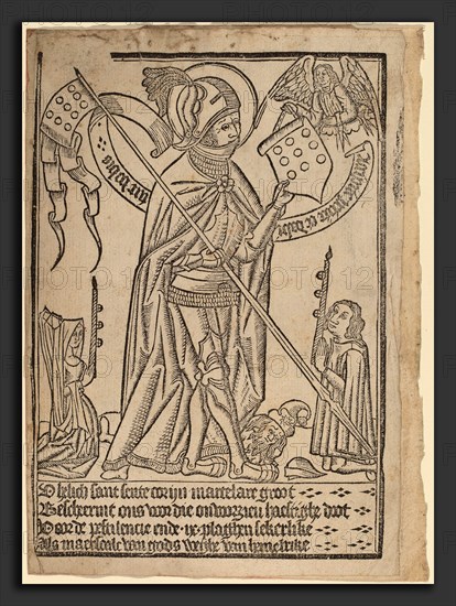 Netherlandish 15th Century, Saint George (?), c. 1490, woodcut