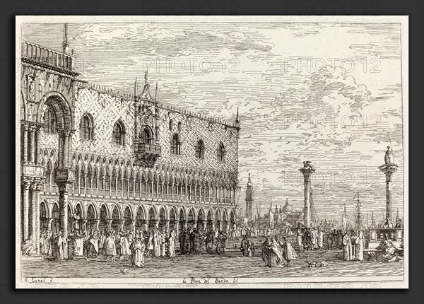 Canaletto (Italian, 1697 - 1768), La Piera del Bando. V. [lower right], c. 1735-1746, etching on laid paper