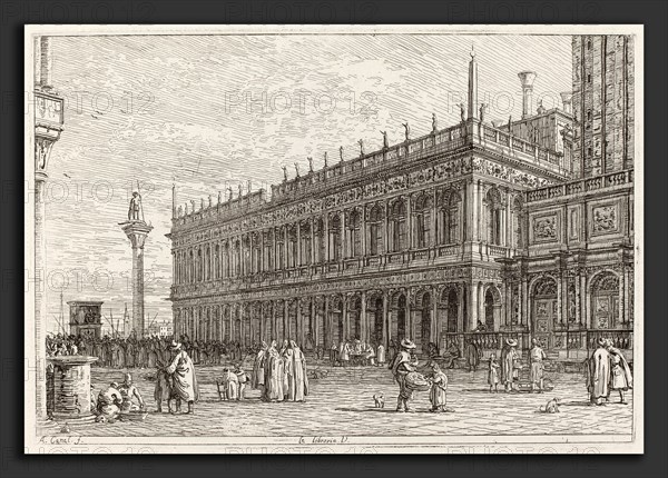 Canaletto (Italian, 1697 - 1768), La libreria. V. [upper left], in or before 1742, etching on laid paper