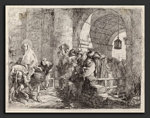 Giovanni Domenico Tiepolo (Italian, 1727 - 1804), The Holy Family Arriving at a City Gate, published 1753, etching
