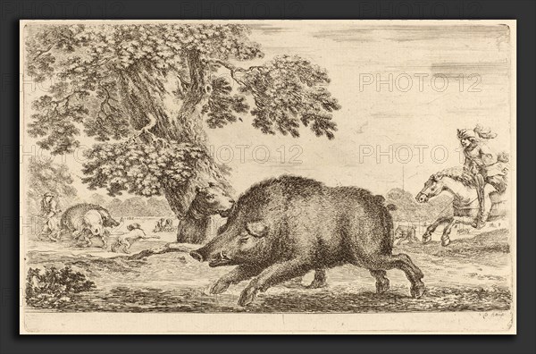 Stefano Della Bella (Italian, 1610 - 1664), Bear Running to the Left, etching on laid paper [restrike]