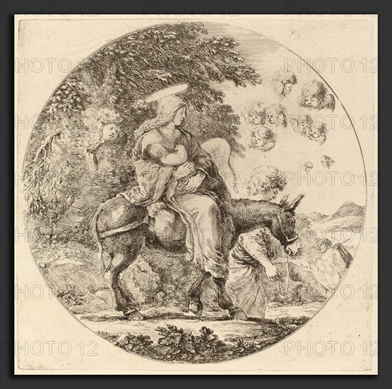 Stefano Della Bella (Italian, 1610 - 1664), The Flight into Egypt, probably 1662, etching on laid paper [restrike]