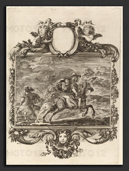 Stefano Della Bella (Italian, 1610 - 1664), Clovis and Clotilda, etching and engraving on laid paper [restrike]