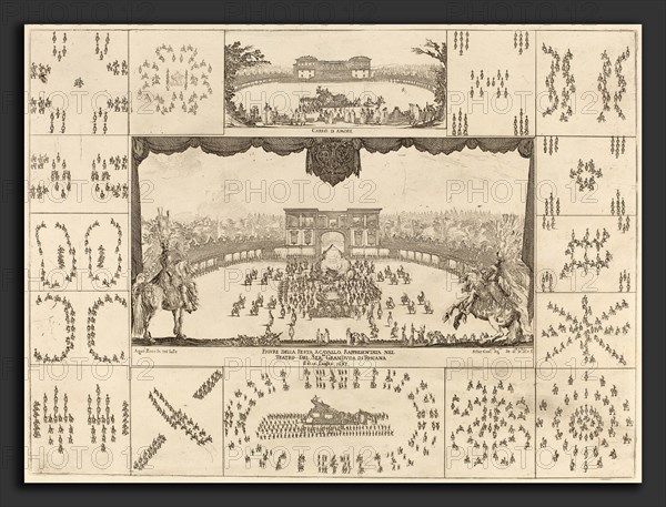 Stefano Della Bella (Italian, 1610 - 1664), Tournament Executed in Florence for the Marriage of Grand Duke Ferdinand I, 1637, etching on laid paper [restrike]