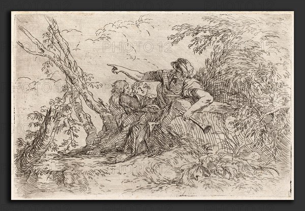 Salvator Rosa (Italian, 1615 - 1673), Shepherd in a Landscape, c. 1660-1661, etching and drypoint