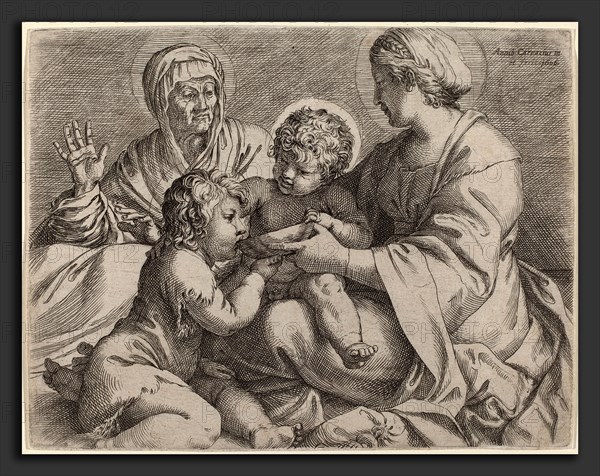 Annibale Carracci (Italian, 1560 - 1609), Madonna and Child with Saints Elizabeth and John the Baptist (La Madonna della Scodella), 1606, etching and engraving