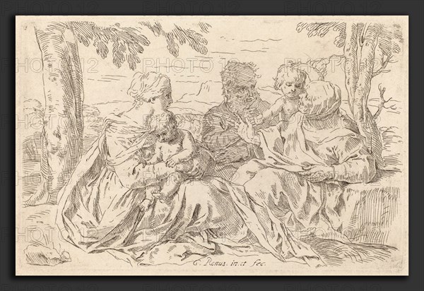 Simone Cantarini (Italian, 1612 - 1648), The Holy Family, etching