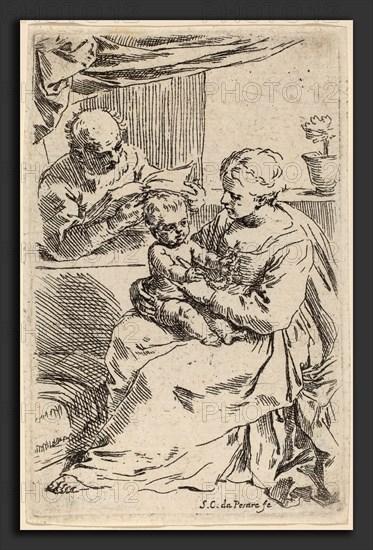 Simone Cantarini (Italian, 1612 - 1648), The Holy Family, etching