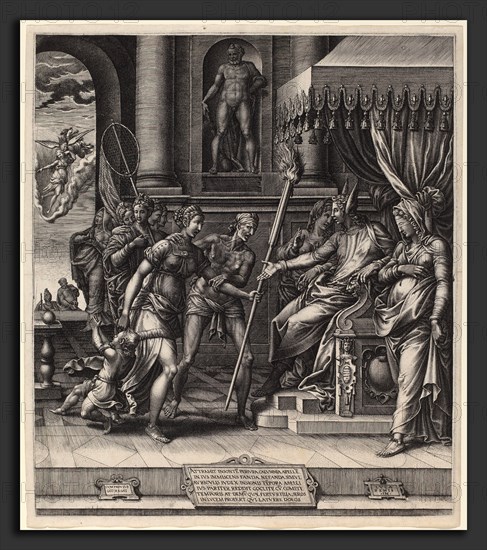 Giorgio Ghisi after Luca Penni (Italian, 1520 - 1582), The Calumny of Apelles, 1560, engraving on laid paper