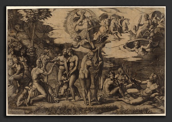 Marcantonio Raimondi after Raphael (Italian, c. 1480 - c. 1534), The Judgment of Paris, engraving