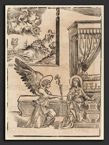 Francesco Denanto (Italian, active c. 1532), The Annunciation, woodcut