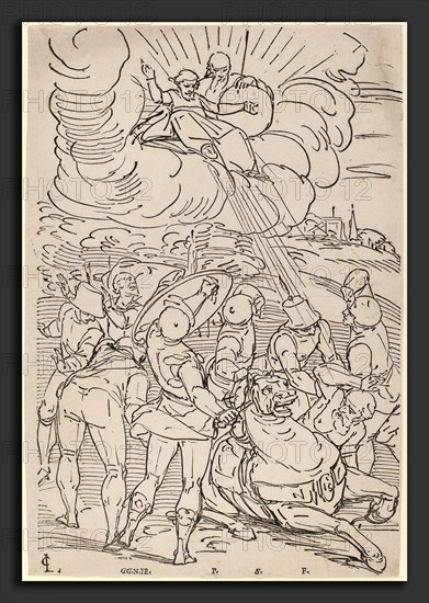 Master G.G.N. after Luca Cambiaso (Italian, active c. 1560), The Conversion of Saint Paul, c. 1560, woodcut on laid paper