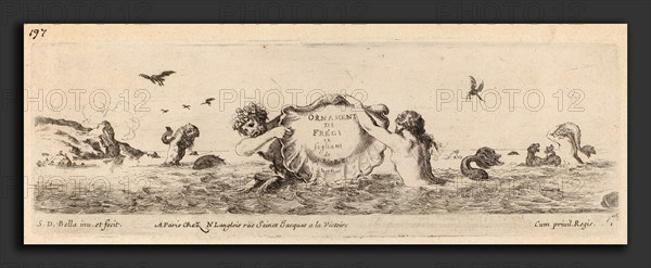 Stefano Della Bella (Italian, 1610 - 1664), Title Page for "Ornamenti di fregi e fogliani", probably 1648, etching