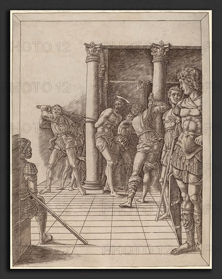 Workshop of Andrea Mantegna or Attributed to Zoan Andrea (Italian, active c. 1475-1519), Flagellation of Christ, with the Pavement, c. 1475-1480, engraving