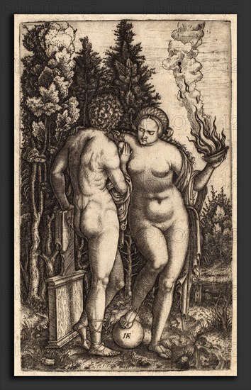 Marcantonio Raimondi possibly after Francesco Francia (Italian, c. 1480 - c. 1534), Man and Woman with a Ball, engraving
