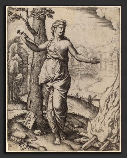 Marcantonio Raimondi after Raphael (Italian, c. 1480 - c. 1534), Dido, engraving