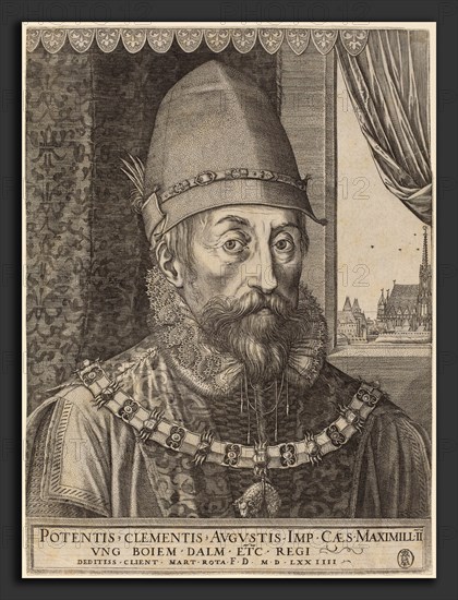 Martino Rota (Italian, c. 1520 - 1583), Emperor Maximillian II, 1574, engraving