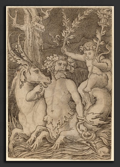 Nicoletto da Modena (Italian, active 1500-1512), Triton Carrying a Child, c. 1507, engraving