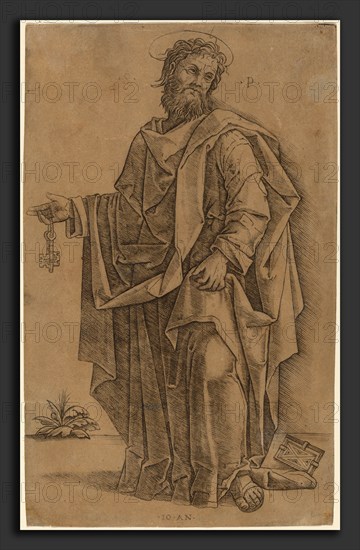 Giovanni Antonio da Brescia (Italian, active c. 1490 - 1525 or after), Saint Peter, c. 1507, engraving