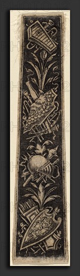 Italian 18th or 19th Century, Ornament Plate with Armor and Musical Instruments, late 18th or early 19th century, niello print