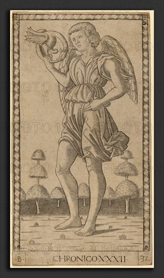 Master of the E-Series Tarocchi (Italian, active c. 1465), Chronico (Genius of Time), c. 1465, engraving
