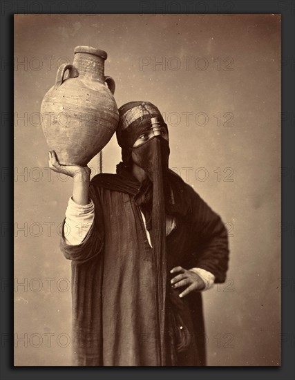 Félix Bonfils (French, 1831 - 1885), Porteuse d'eau au Caire [Water Carrier in Cairo], c. 1870, albumen print from collodion negative