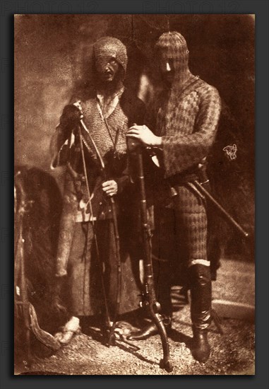 David Octavius Hill and Robert Adamson (Scottish, 1802 - 1870), Afghans or Circassian Armour, 1843, salted paper print from a paper negative