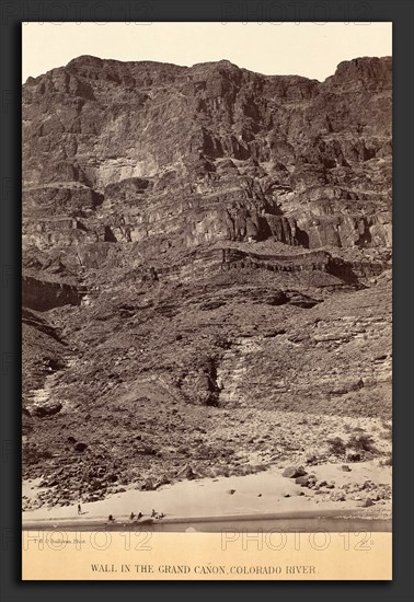 Timothy H. O'Sullivan (American, born Ireland, 1840 - 1882), Wall in the Grand Canyon, Colorado River, 1871, albumen print