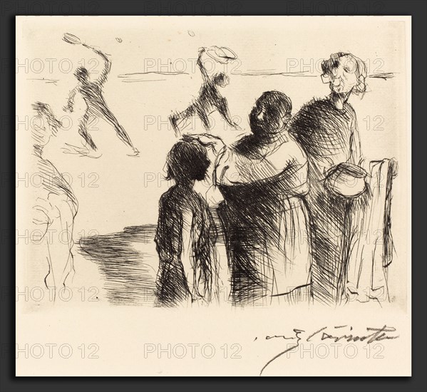 Lovis Corinth, The Banquet of Trimalchio: pl.II, German, 1858 - 1925, 1919, drypoint in black on wove paper