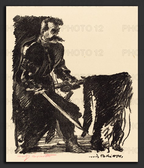 Lovis Corinth, Standard Bearer (BannertrÃ¤ger), German, 1858 - 1925, 1915, lithograph in black on japan paper
