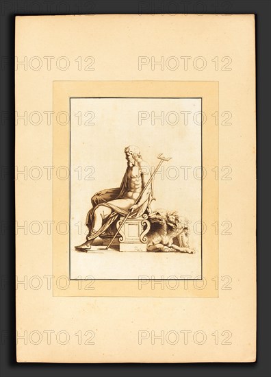 Katharina Prestel after Giulio Romano (German, 1747 - 1794), Neptune, 1781, aquatint in dark and light brown