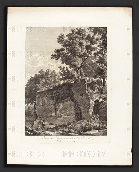 Albert Christoph Dies (Austrian, 1755 - 1822), Rovine del Piano superiore della Villa di Cassio a Tivoli, 1794, etching on laid paper