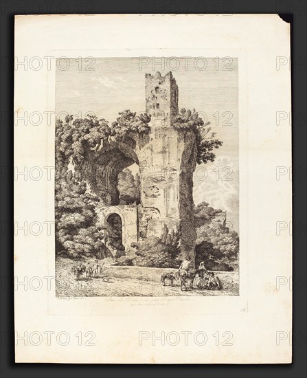 Jacob Wilhelm Mechau (German, 1745 - 1808), Arco della Toretta o sia parte dell'acqua Claudia, agli Arci vicino a Tivoli, 1793, etching on laid paper